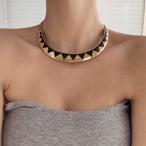 Black & gold statement necklace